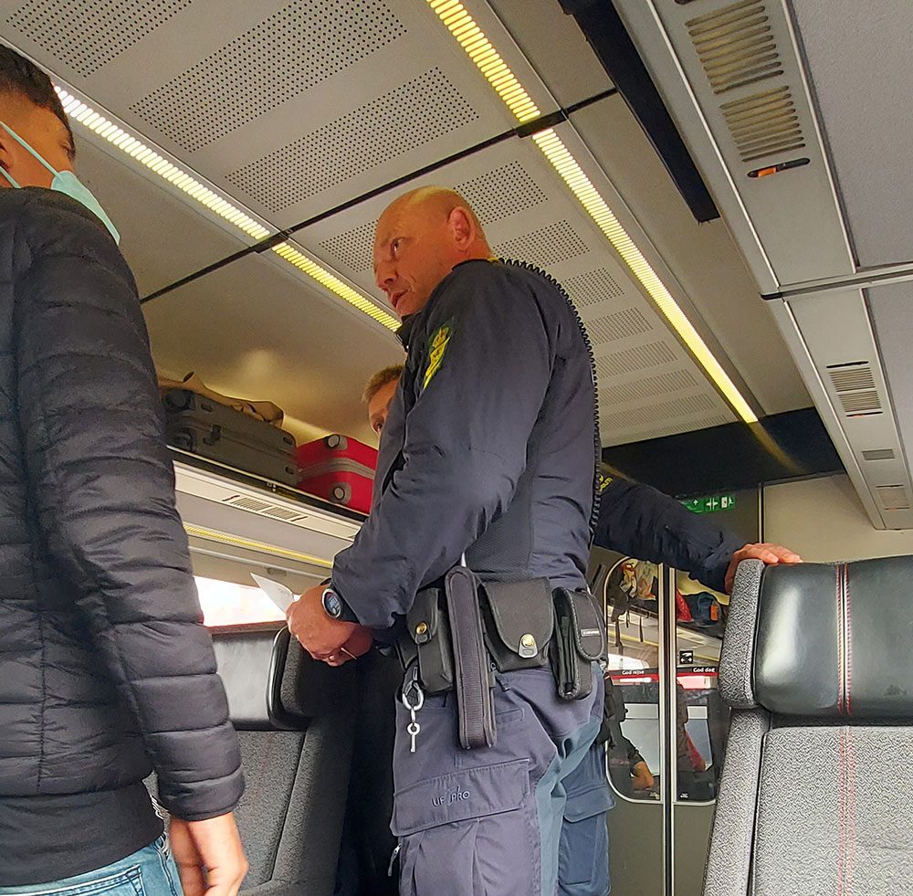 Danish Politi on the train
