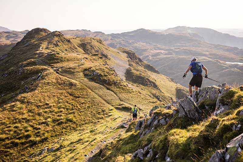 Descending from Cnicht early on day two of the 2021 Montane Dragons Back Race 2021 copyright No Limits Photography