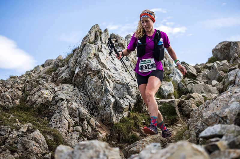 Katie Mills ran well again on day three of the 2021 Montane Dragons Back Race copyright No Limits Photography