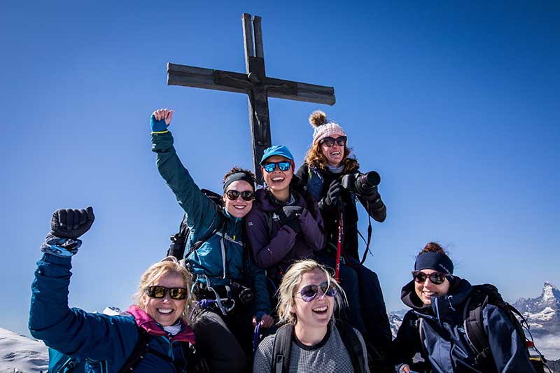 Reaching the summit photograph of the group at 4027m