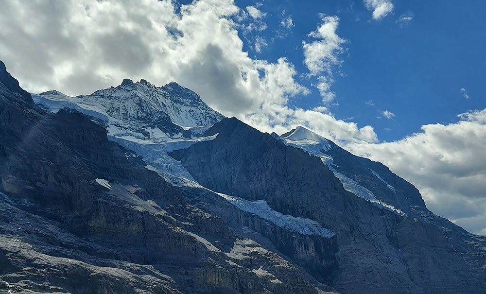 Receding glaciers from Eiger Glacier Station