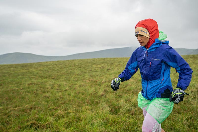 Sabrina Verjee moving in poor weather on Dove Crag during her 2020 Wainwrights round copyright Steve Ashworth 003