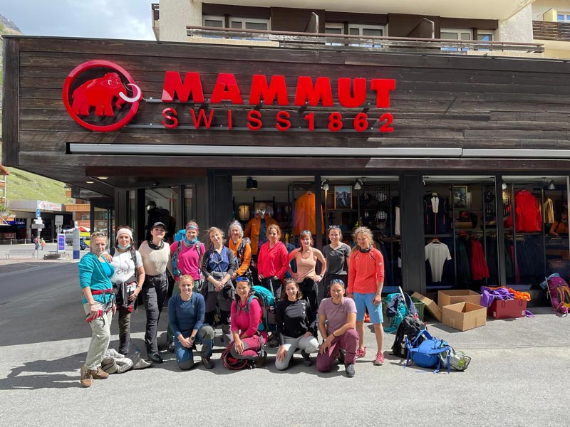 Team outside Mammut store