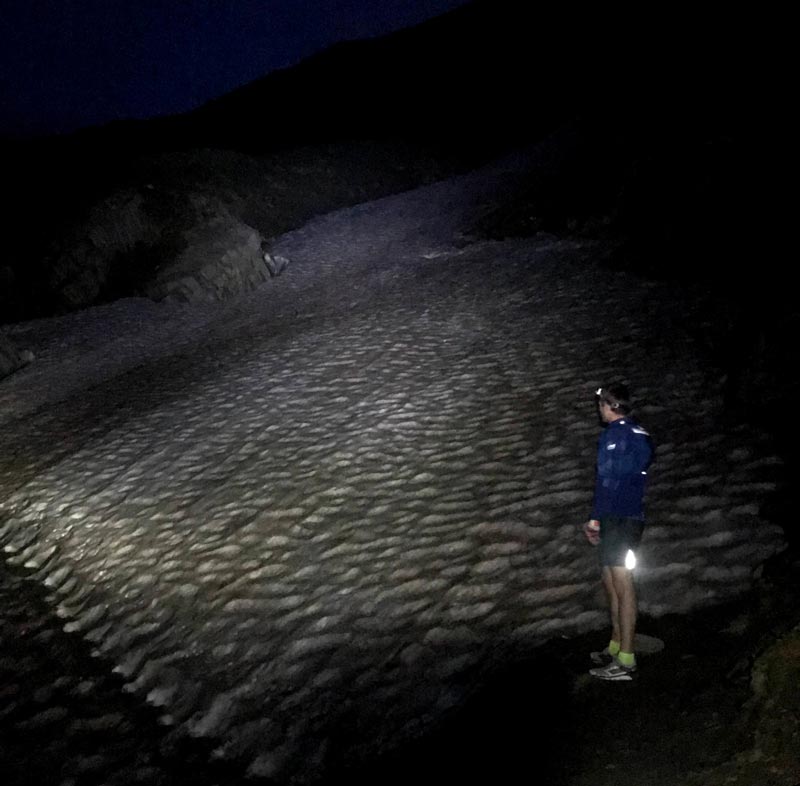 UTMB Night hike glacier
