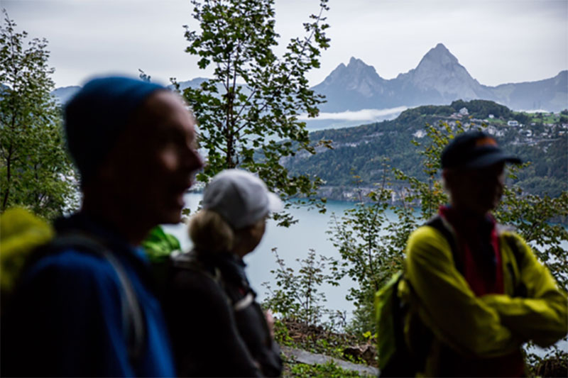 looking over to the mountains of Klein Mythen and Gross Mythen